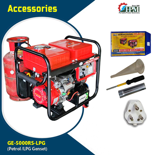 5 KVA LPG Generator, Petrol & LPG RUN, Model GE-5000RS-LPG